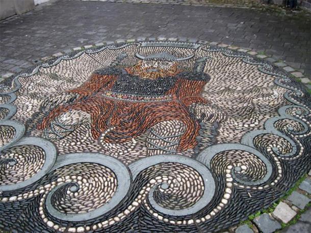 King Cnut mosaic, Knutsford, England. Knutsford was recorded in the Domesday Book of 1086 as Cunetesford (