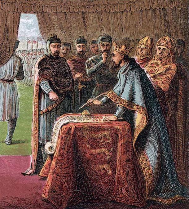 King John signs the Magna Carta. (Public Domain)
