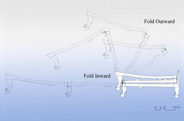 King Tut's bed folded up into a Z shape, thanks to an ingenious mechanism (Credit: Naoko Nishimoto)