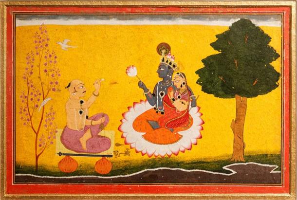 King Laksmanasena is remembered for supporting the work of renowned poets such as Jayadeva, author of the Gitagovinda, a lyrical poem celebrating the romance between the divine cowherd Krishna and his beloved Radha the milkmaid. (Public domain)