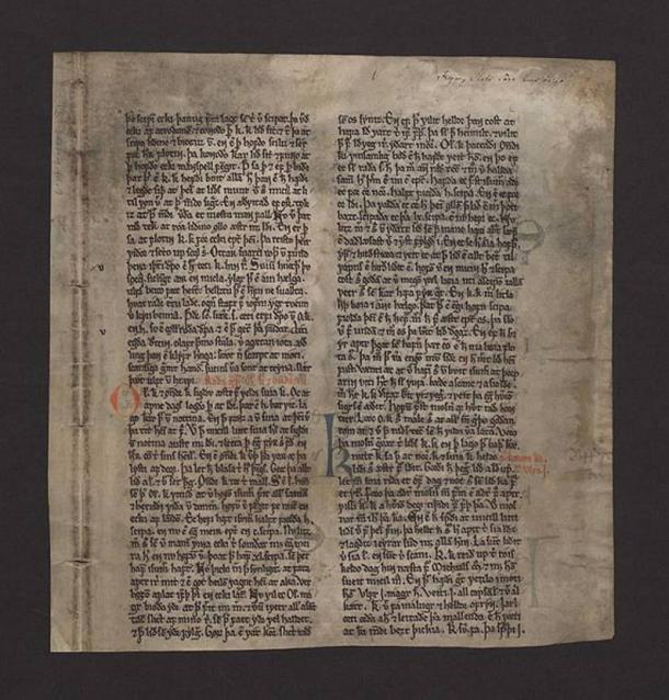 The single surviving page known as the Kringla leaf (Kringlublaðið) is kept in the National and University Library of Iceland.