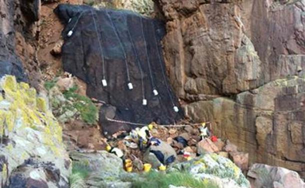 Archaeologists at La Cotte de St Brelade. 