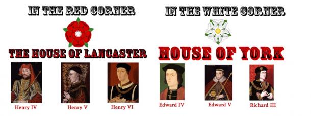Wars of the Roses – key players in the Houses of Lancaster and York. 