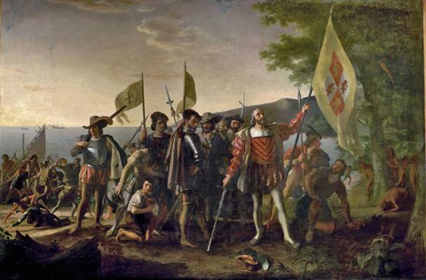 Landing of Columbus (12 October 1492) (Public Domain)
