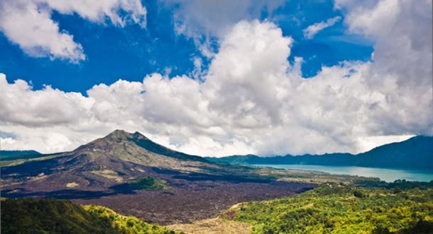 Landscape of Batur volcano on Skull Island, Bali. (Naughtynut / Adobe Stock)