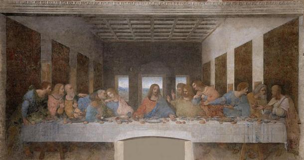The Last Supper, (1495-1498). By Leonardo da vinci, Convent of Santa Maria delle Grazie, Milan.