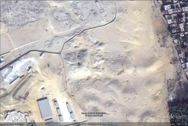 The Layer Pyramid is in an area designated a restricted military zone in 1970. (Google Earth / Alan Fides)