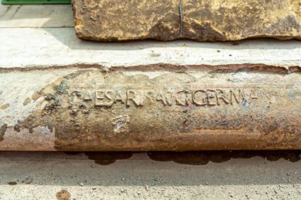 Lead water pipes stamped with the name Caesar Augustus Germanicus