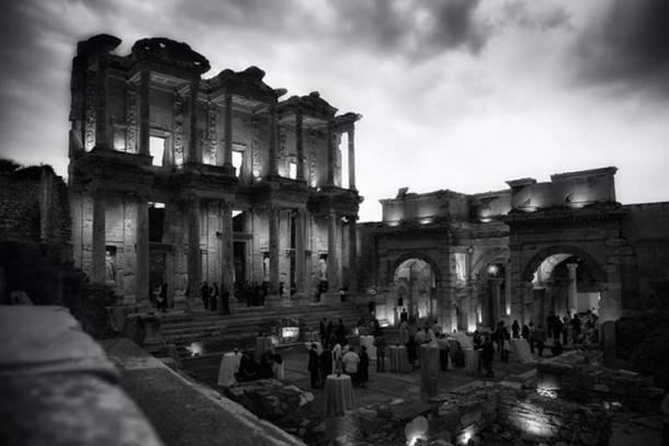 The Library of Celsus today, hosting an evening event