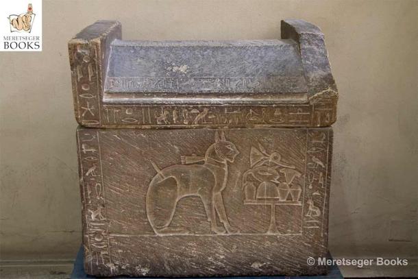 Limestone sarcophagus of the cat of Thutmose. He predeceased his father and his younger brother, Amenhotep IV, assumed the throne instead. Egyptian National Museum, Cairo.