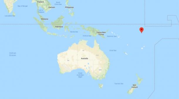 The location of Tuvalu, Pacific Ocean (Google Maps)