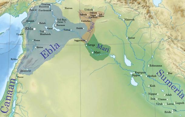 Location of Ebla. 