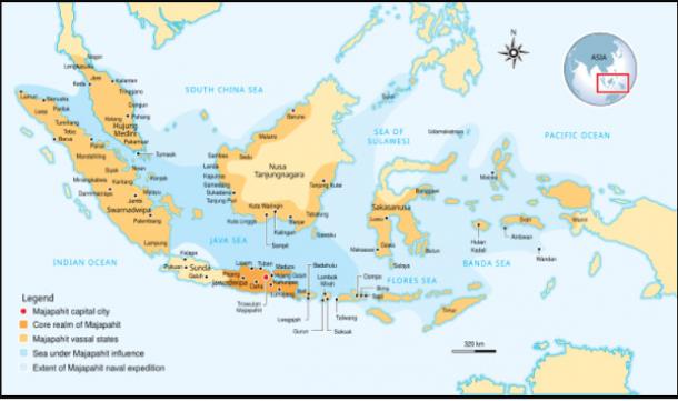 Location of the Majapahit Empire. 