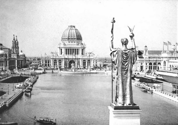 Looking West From Peristyle, Court of Honor and Grand Basin of the 1893 World’s Columbian Exposition.