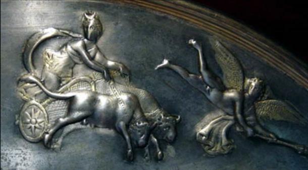 Luna riding across the night sky in her chariot, Archaeological Museum in Milan (c. 2nd–5th centuries AD).