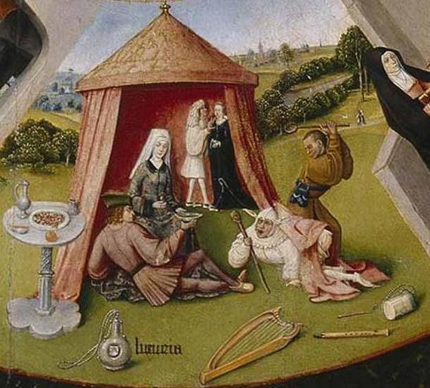 Luxuria (Lust), in The Seven Deadly Sins and the Four Last Things, by Hieronymus Bosch reveals that the Catholic Church had definite views on what was okay and not okay when it came to lust and sin. (Hieronymus Bosch / Public domain)