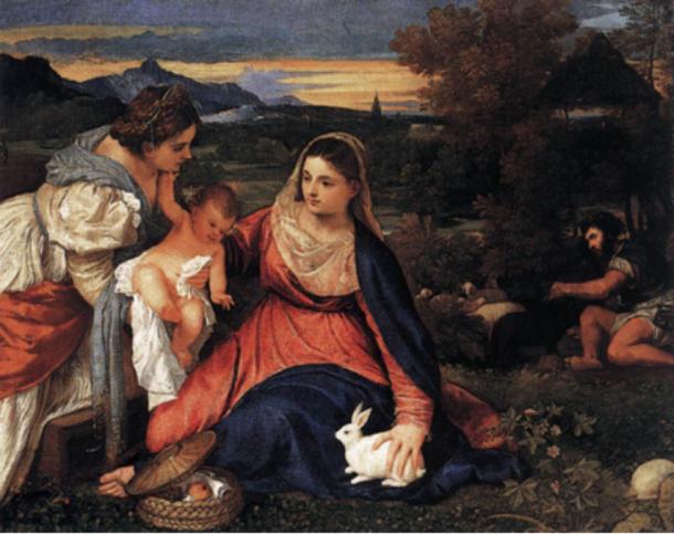 The Madonna of the Rabbit by Titian, 1530 