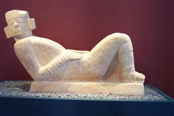  Chac-Mool was one of the most common figures in Mayan sculpture and represented a stage between man and the gods. Resting on the figure's stomach is a plate upon which offerings (including some human sacrifice) were placed. Chac Mool means "Large Red Jaguar". (donabelandewen/CC BY 2.0)