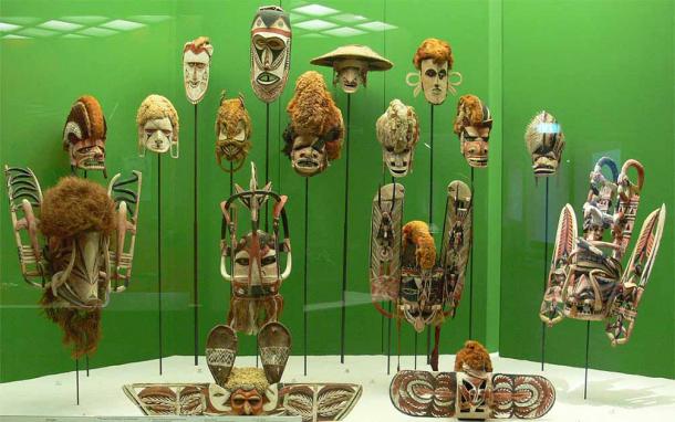 Malangan masks on display. (Public Domain)