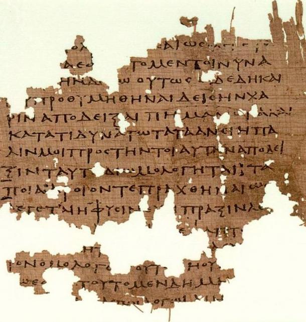 Manuscript containing fragments of Plato's Republic