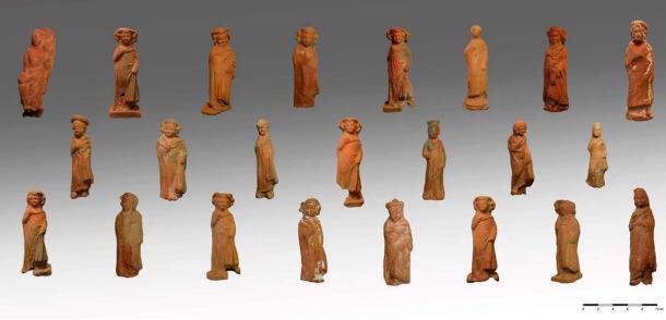 Many of the figurines were intact after years in the ground. (Greek Culture Ministry)