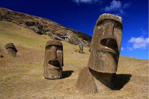 Maoi on Easter Island.
