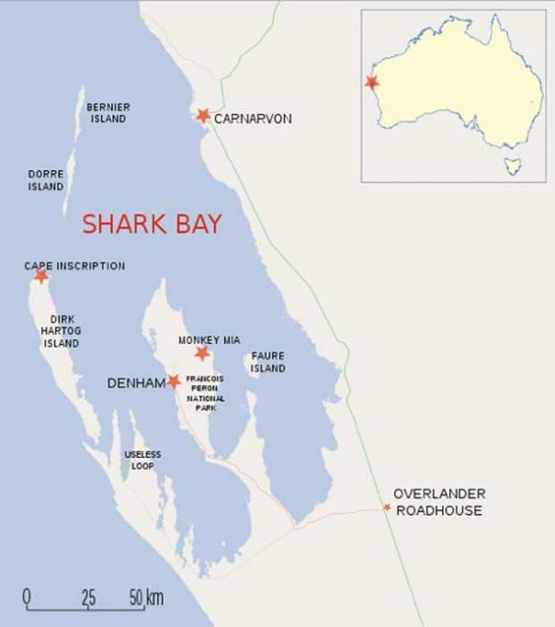Map location of Dirk Hartog Island, (CC BY SA 2.0)