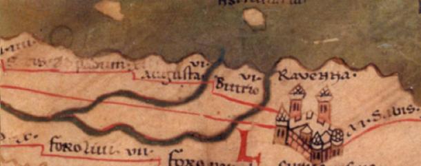 Map from the 4th century showing the city of Ravenna, capital of the Ostrogothic Kingdom. (D A R C 12345 / Public Domain)