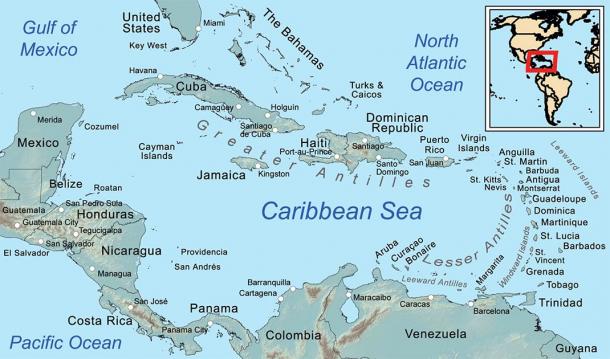 Map of the Caribbean Sea and its islands. (Kmusser / CC BY-SA 3.0)