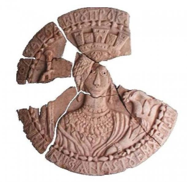 Marble medallion depicting the Greek goddess Tyche.