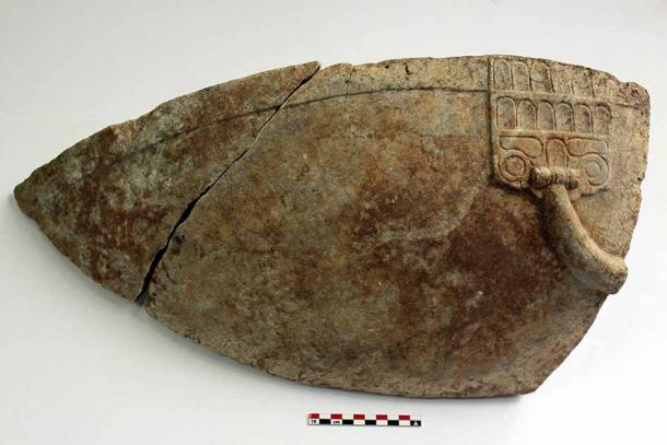 Marble perirrhanterion found at what experts believe was once the sanctuary of Poseidon at Samikon (Elis) in Greece. (Greek Ministry of Culture and Sports)