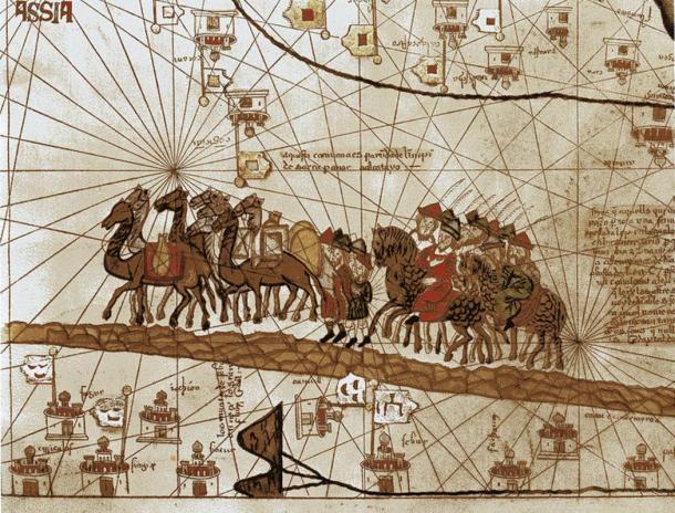 Marco Polo’s caravan travelling to India. Abraham Cresques, 1375.