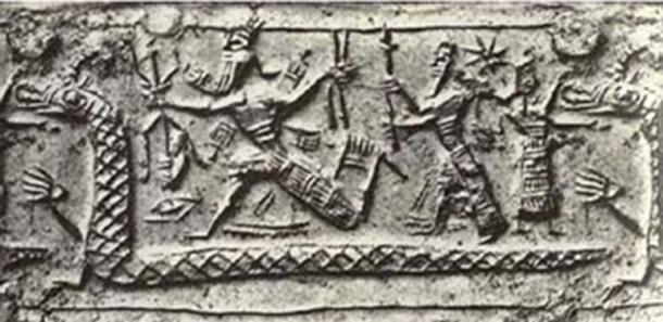Figure 4. Marduk depicted with a three-tipped scepter