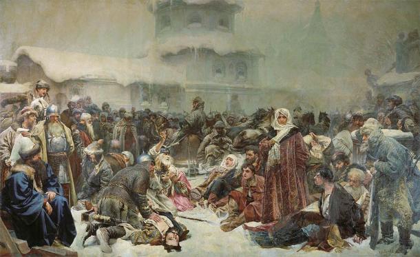 Martha the Mayoress at the Destruction of the Novgorod (Klavdiy Lebedev / Public domain)