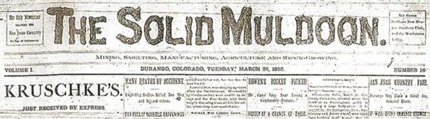 Masthead for the Solid Muldoon Newspaper published 22 March 1892. (Public Domain)
