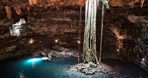 Maya cenote named Samula near Valladolid, Mexico.