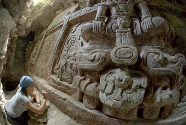 The Maya frieze in excellent condition.