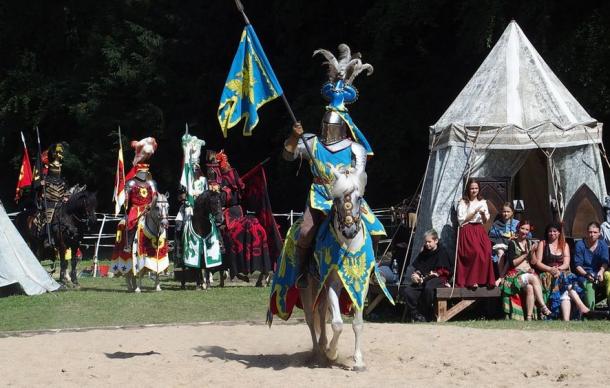 Medieval joust re-enactment