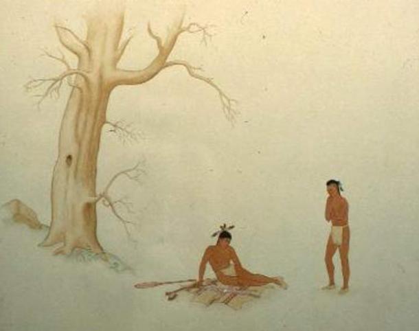 Meeting of Hiawatha and Deganawida by Sanford Plummer 