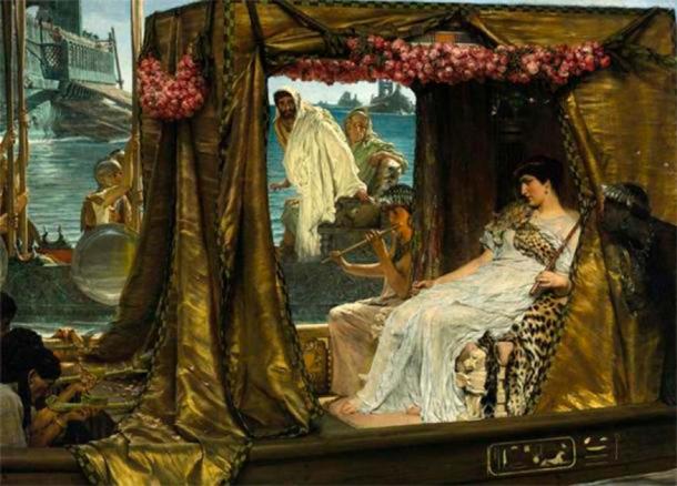 The Meeting of Antony and Cleopatra’ (1885) by Lawrence Alma Tadema. (Public domain)