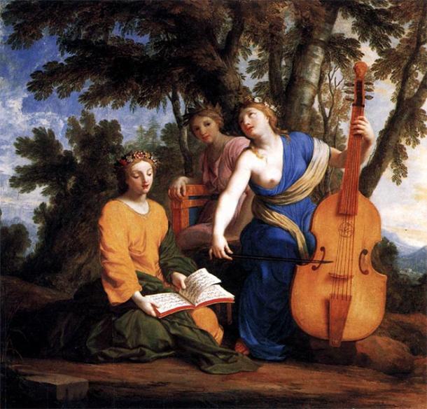 Les Muses Melpomène, Erato, et Polyhymnia. (Mattes / Public Domain)