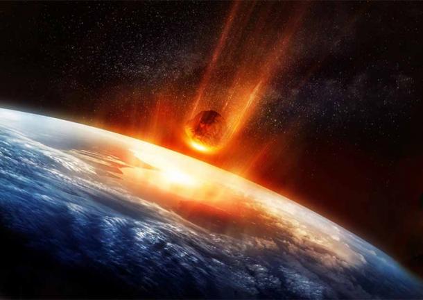 Meteorito golpeando la atmósfera terrestre. Los científicos creen que los elementos químicos necesarios para el origen de la vida primordial llegaron a la Tierra con asteroides y cometas. (James Thew/Adobe Stock)