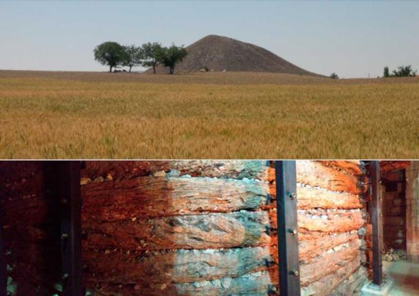 Midas Mound Gordio, and the wooden structure within it from where the samples were taken. (John Marston/Nature)