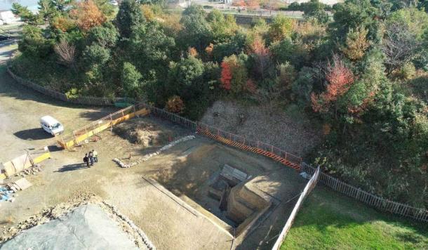 The Minegazuka Kofun ancient burial mound in Habikino, Osaka Prefecture. (HABIKINO BOARD OF EDUCATION / VIA KYODO)