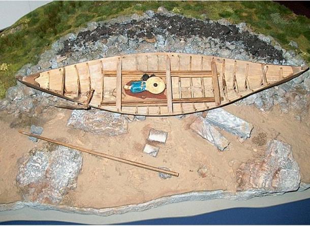Model from the Manx Museum of what the Viking boat burial may have looked like. (Krage52/CC BY-SA 4.0)