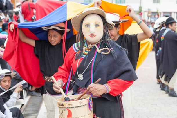 Modern Inti Raymi festival in Saraguro, Ecuador. 