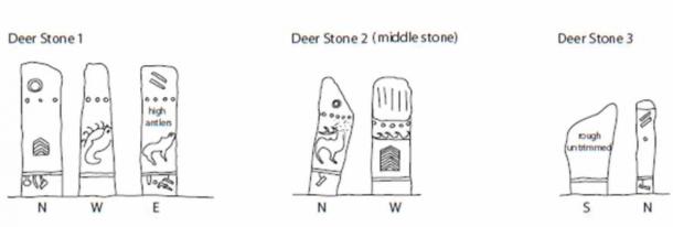 Se encontraron piedras de venado mongol con diferentes formas y orientaciones (Kyarrakun / CC BY SA 3.0)