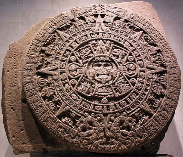 Monolith of the Stone of the Sun, also named Aztec calendar stone (National Museum of Anthropology and History, Mexico City). (Anagoria/CC BY 3.0)