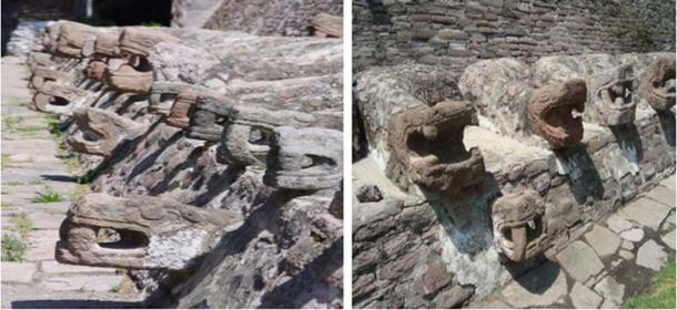 More stone statues representing Kukulkan at Tenayuca (Image: Jose Miguel Almeyda)