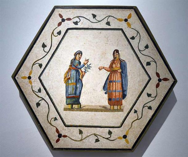 Mosaic with two actors in a tragic scene. Antikensammlung Berlin ( Marcus Cyron /CC BY-SA 3.0)